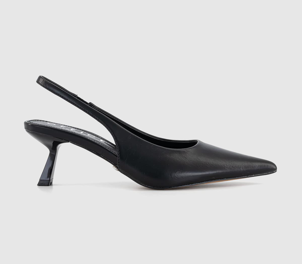 Womens Office Million Slingback Kitten Heels Black