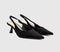 Womens OFFICE Million Slingback Kitten Heels Black Velvet