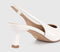 Womens OFFICE Million Slingback Court Kitten Heels Cream Patent