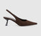 Womens OFFICE Million Slingback Court Kitten Heels Brown Faux Suede - OFFCUTS SHOES by OFFICE