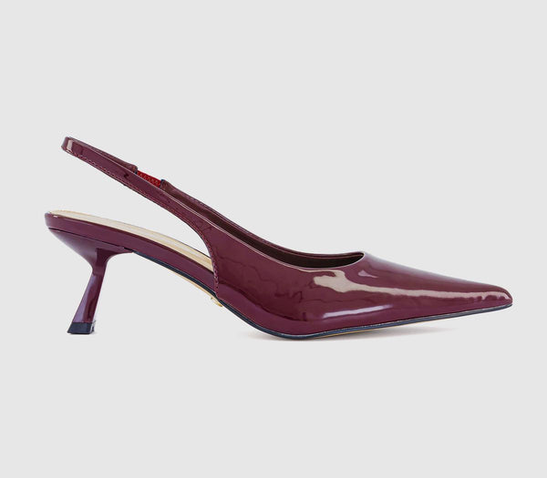 Womens Office Million Slingback Kitten Heels Berry Red