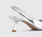 Womens OFFICE Million Slingback Kitten Heels Silver