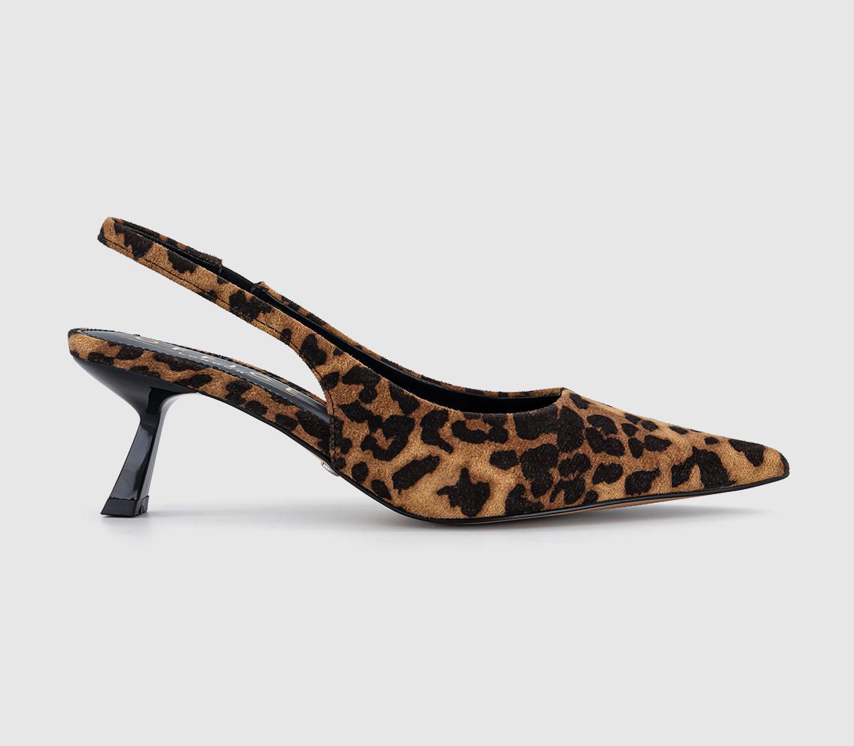 Womens OFFICE Million Slingback Kitten Heels Leopard