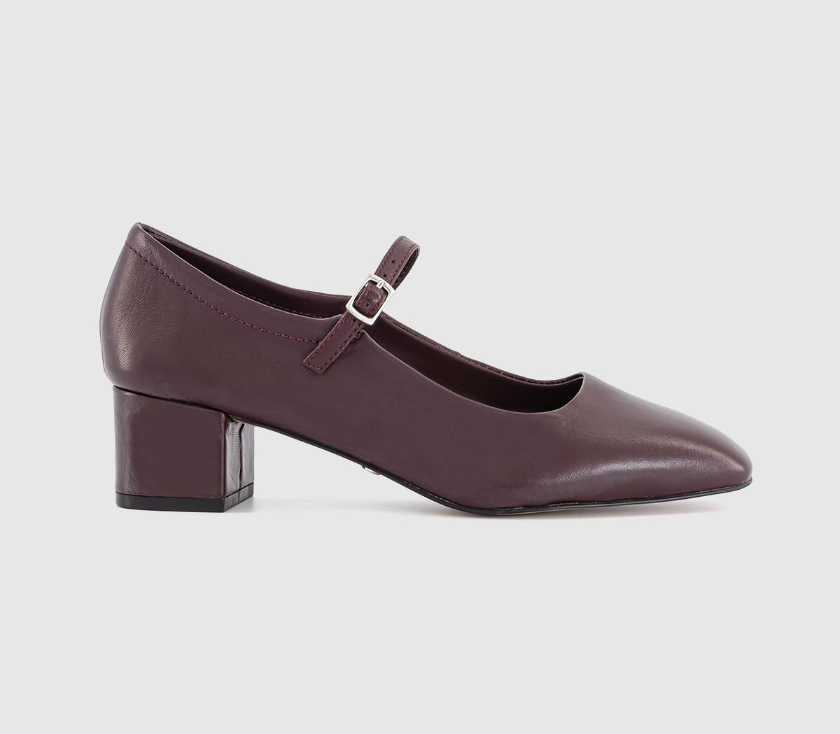Womens OFFICE Message Heeled Mary Jane Shoes Berry