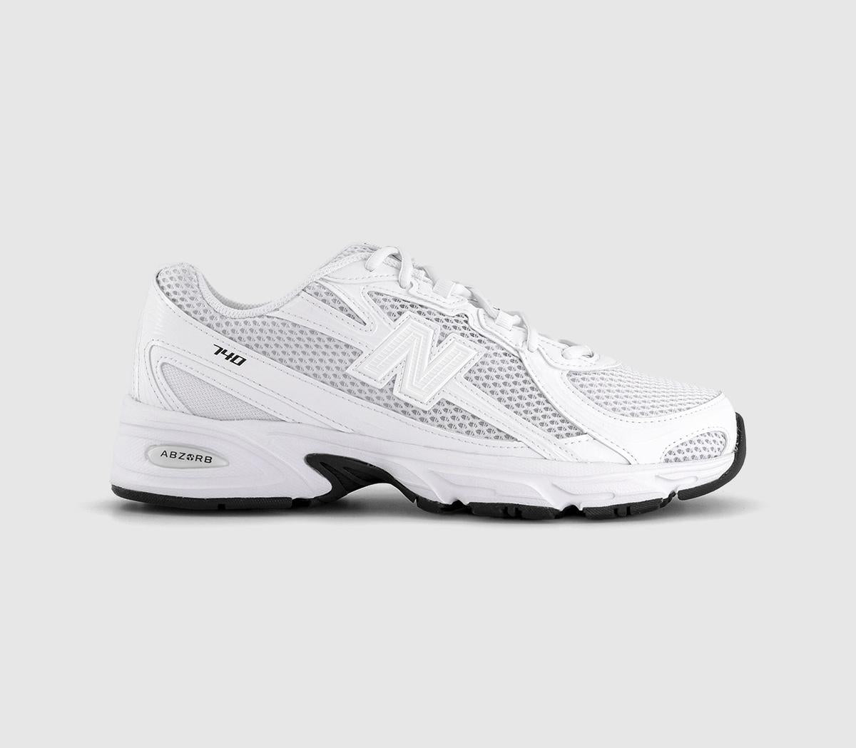 New Balance 740 Trainers White Black - OFFCUTS SHOES by OFFICE