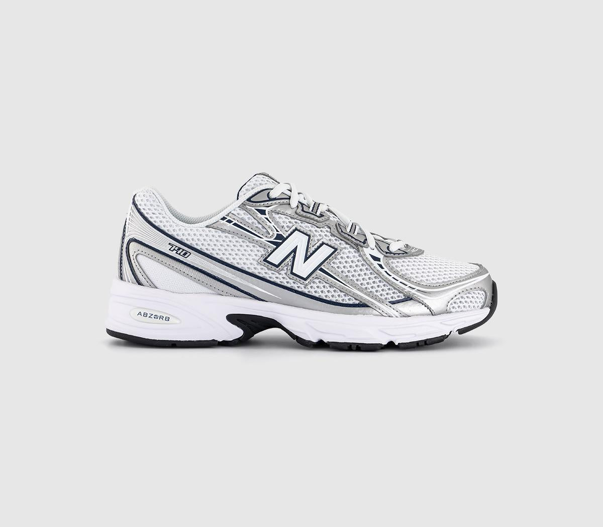 New Balance 740 V2 Trainers White Navy - OFFCUTS SHOES by OFFICE