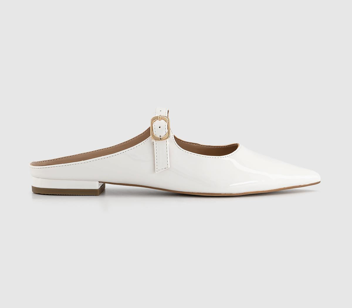 Womens Office Fury Mary Jane Mule Cream Patent