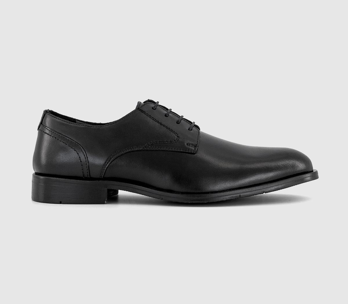 Mens OFFICE Marty Plain Toe Derby Shoes Black