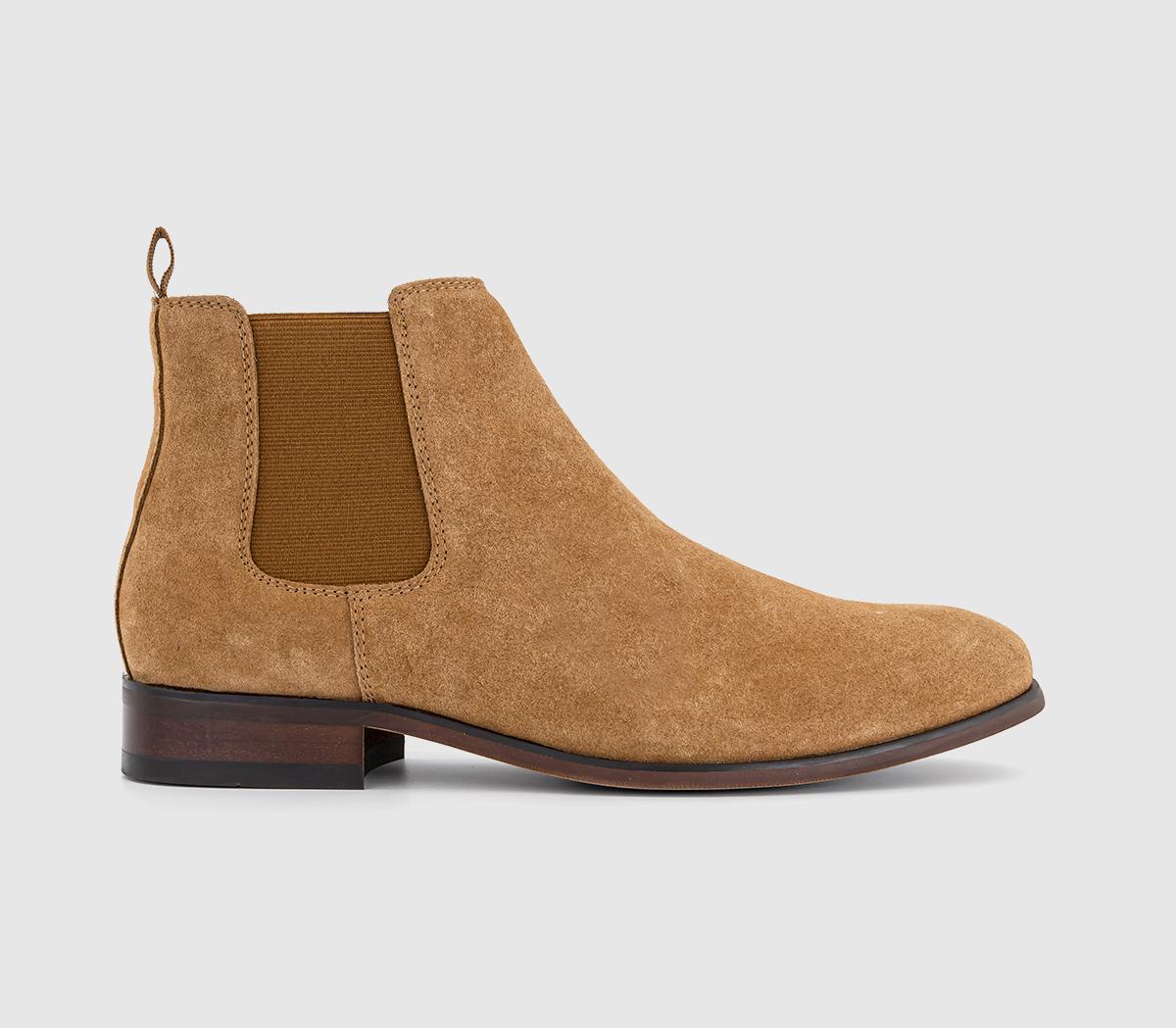 Mens Office Berkley Chelsea Boots Tan Suede