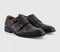 Mens OFFICE Michal Double Strap Monk Shoes Black Leather