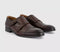 Mens OFFICE Michal Double Strap Monk Shoes Brown Leather