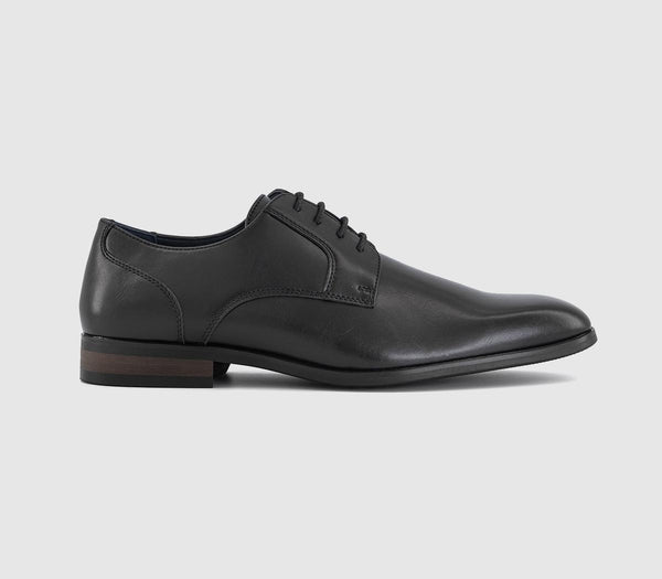 Mens OFFICE Morden Plain Toe Derby Shoes Black