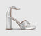 Womens Office Hendrix  Closed Back Cross Over Platforms Silver