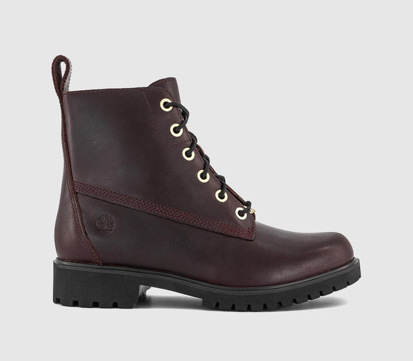 Womens Timberland Lyonsdale Boots Burgundy Leather