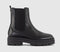 Womens OFFICE Ace Cleat Sole Chelsea Boots Black Leather