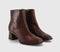 Womens OFFICE Annie Smart Block Heel Boots Choc Leather - OFFCUTS SHOES by OFFICE