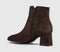 Womens OFFICE Annie Smart Block Heel Boots Brown Suede