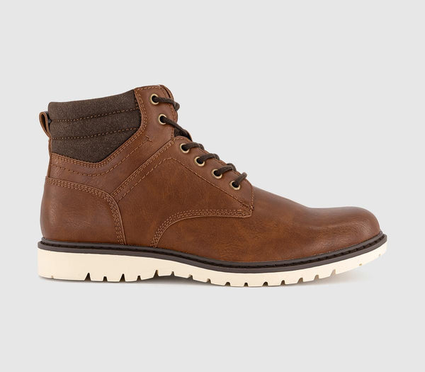 Mens OFFICE Bramley Wedge Laceup Boots Brown