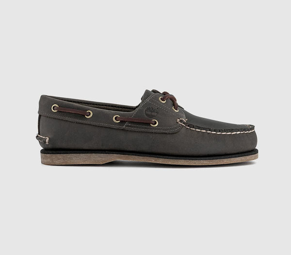 Mens Timberland Classic Boat Shoes Medium Grey Full Grain