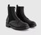 Womens OFFICE Azure Front Zip Ankle Boots Black Pu