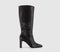 Womens OFFICE Kiki Slim Heel Knee High Boots Black Leather