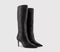 Womens OFFICE Kreed Point Toe Knee High Boot Black Leather