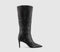 Womens OFFICE Kreed Point Toe Knee High Boot Black Leather