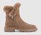 Womens Earth Addict Akka Fur Cuff Ankle Boots Taupe Uk Size 5