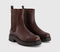 Womens OFFICE Adeline Square Toe Chelsea Boots Brown Leather