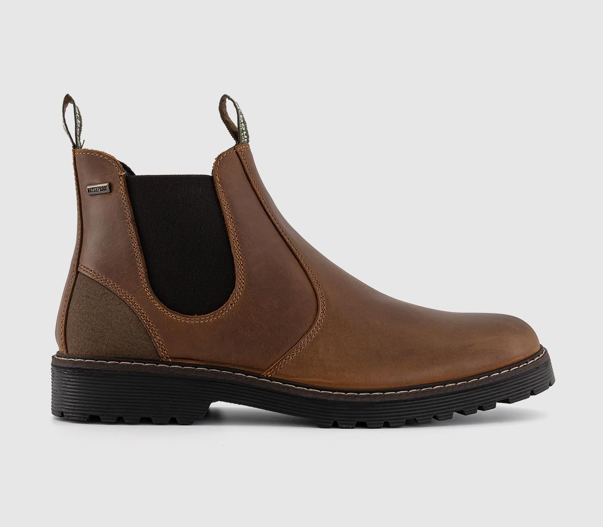 Mens Barbour Patton Chelsea Boots Teak