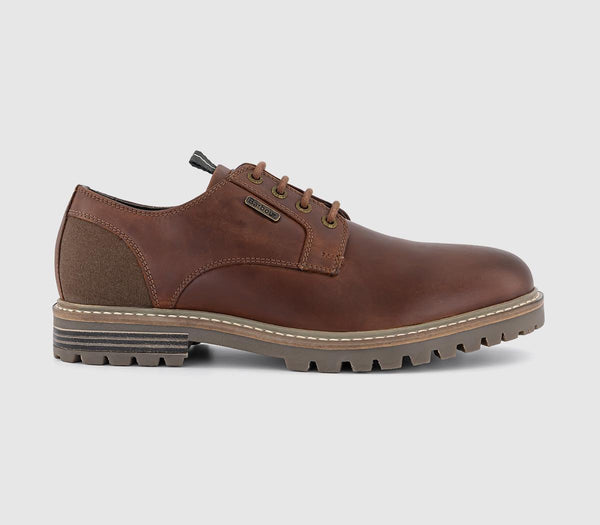 Mens Barbour Sandstone Derby Shoes Mahogany