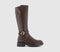 Womens OFFICE Kai Buckle Detail Knee High Rider Boots Brown