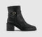 Womens OFFICE Amelie Buckle Detail Heeled Ankle Boots Black Pu - OFFCUTS SHOES by OFFICE