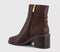 Womens OFFICE Amelie Buckle Detail Heeled Ankle Boots Brown Pu