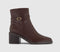 Womens OFFICE Amelie Buckle Detail Heeled Ankle Boots Brown Pu - OFFCUTS SHOES by OFFICE