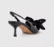 Womens Office Marilyn Velvet Bow Slingback Court Heels Black