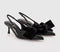 Womens Office Marilyn Velvet Bow Slingback Court Heels Black
