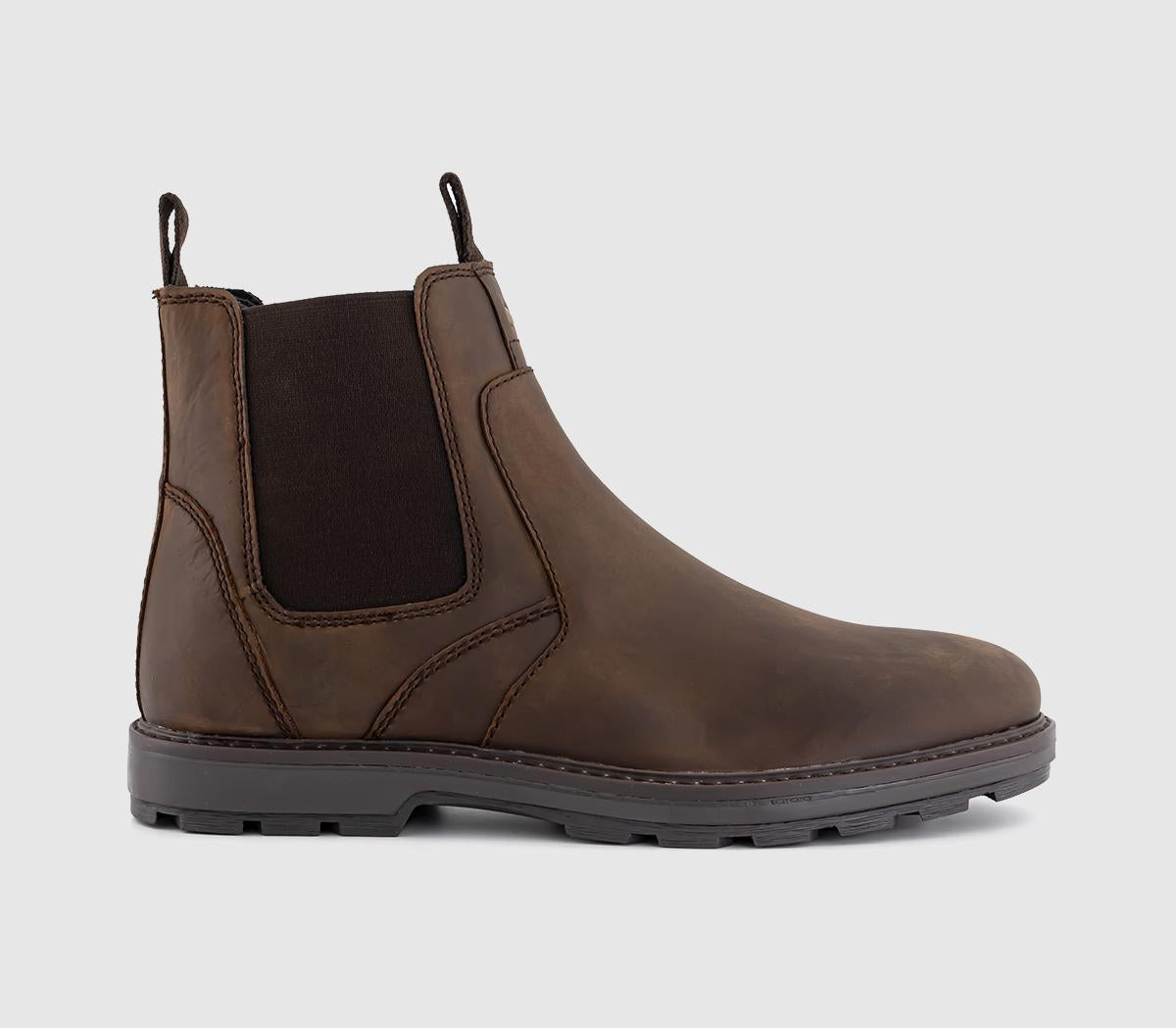 Mens OFFICE Banner Casual Chelsea Boots Brown Nubuck