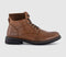 Mens OFFICE Bank Borg Lined Laceup Boots Dark Tan