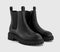 Womens OFFICE Aggie Cleat Sole Chunky Chelsea Boot Black Leather