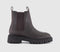 Womens OFFICE Aggie Cleat Sole Chunky Chelsea Boots Brown Leather
