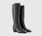 Womens OFFICE Karter Western Heel Knee High Boots Black Leather