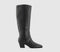 Womens OFFICE Karter Western Heel Knee High Boots Black Leather - OFFCUTS SHOES by OFFICE