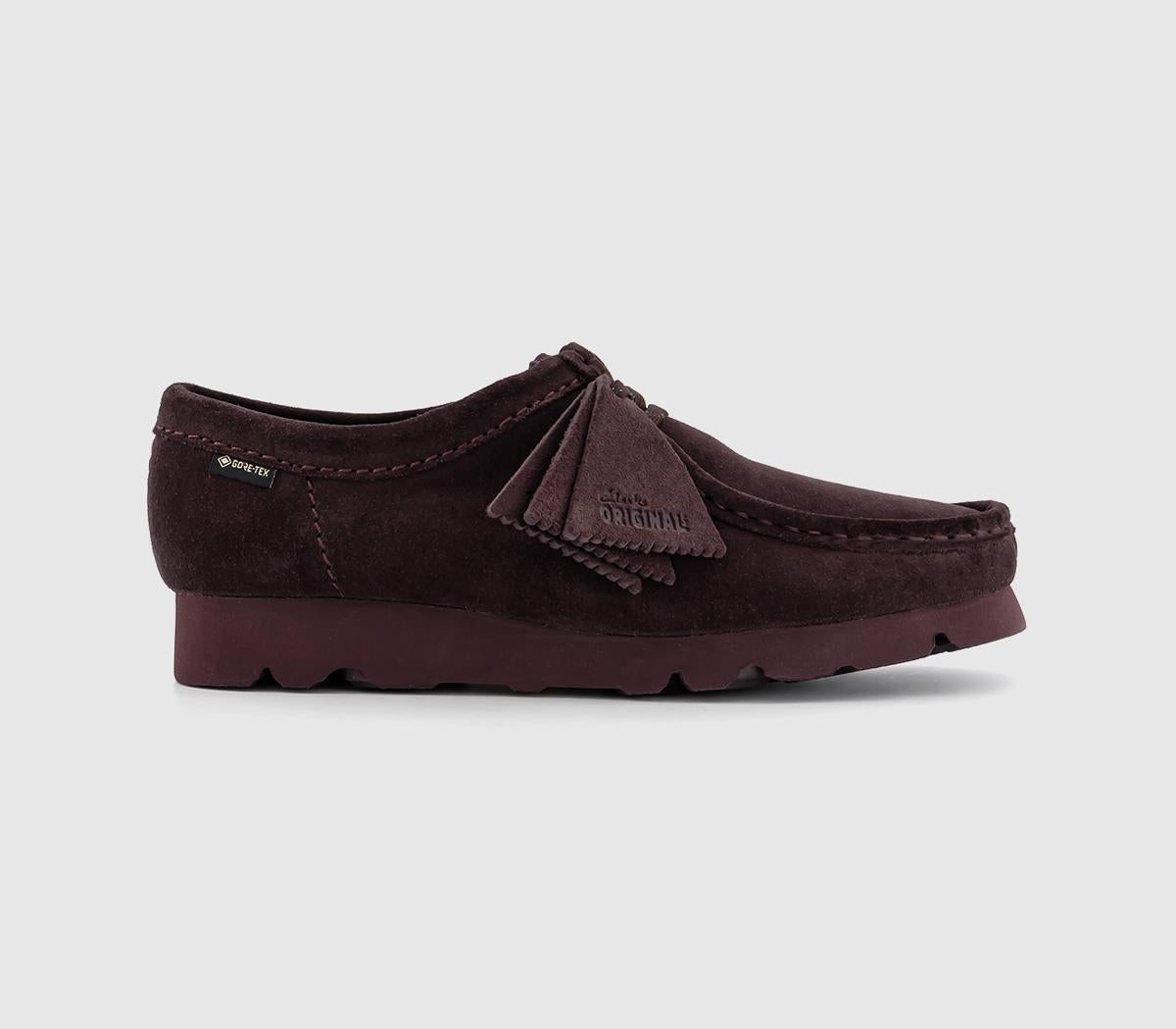 Womens Clarks Originals Wallabee Gortex Shoes Purple Grape