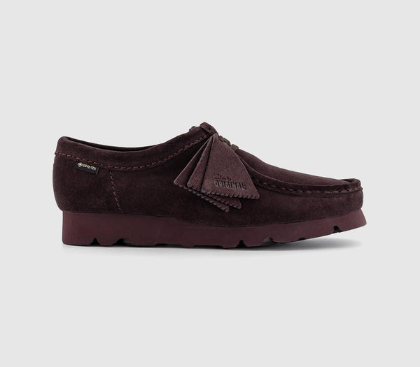 Womens Clarks Originals Wallabee Gortex Shoes Purple Grape