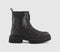 Womens Steve Madden Gabby Biker Boots Black Leather - OFFCUTS SHOES by OFFICE