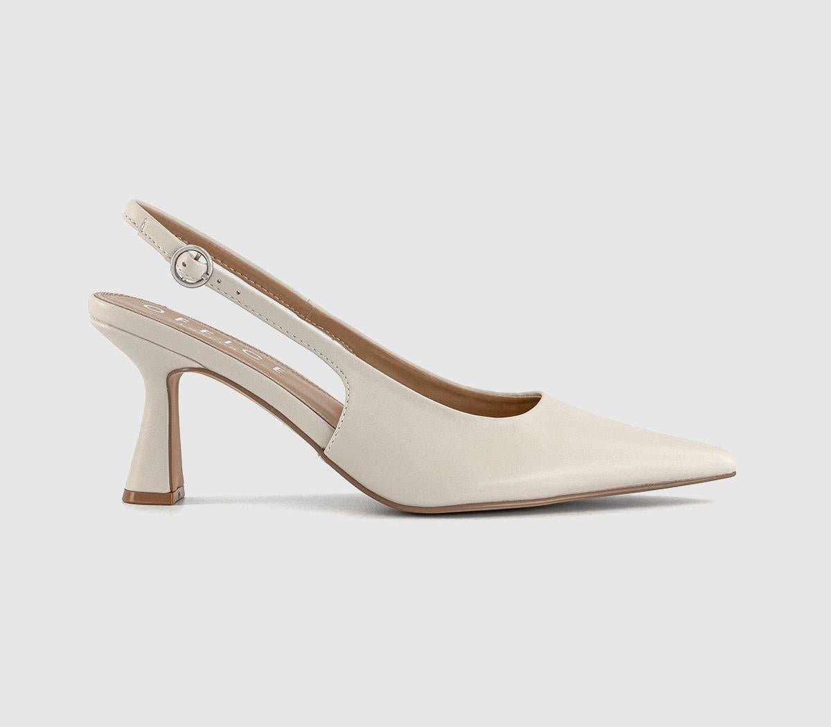 Womens OFFICE Hettie Slingback Court Heels White