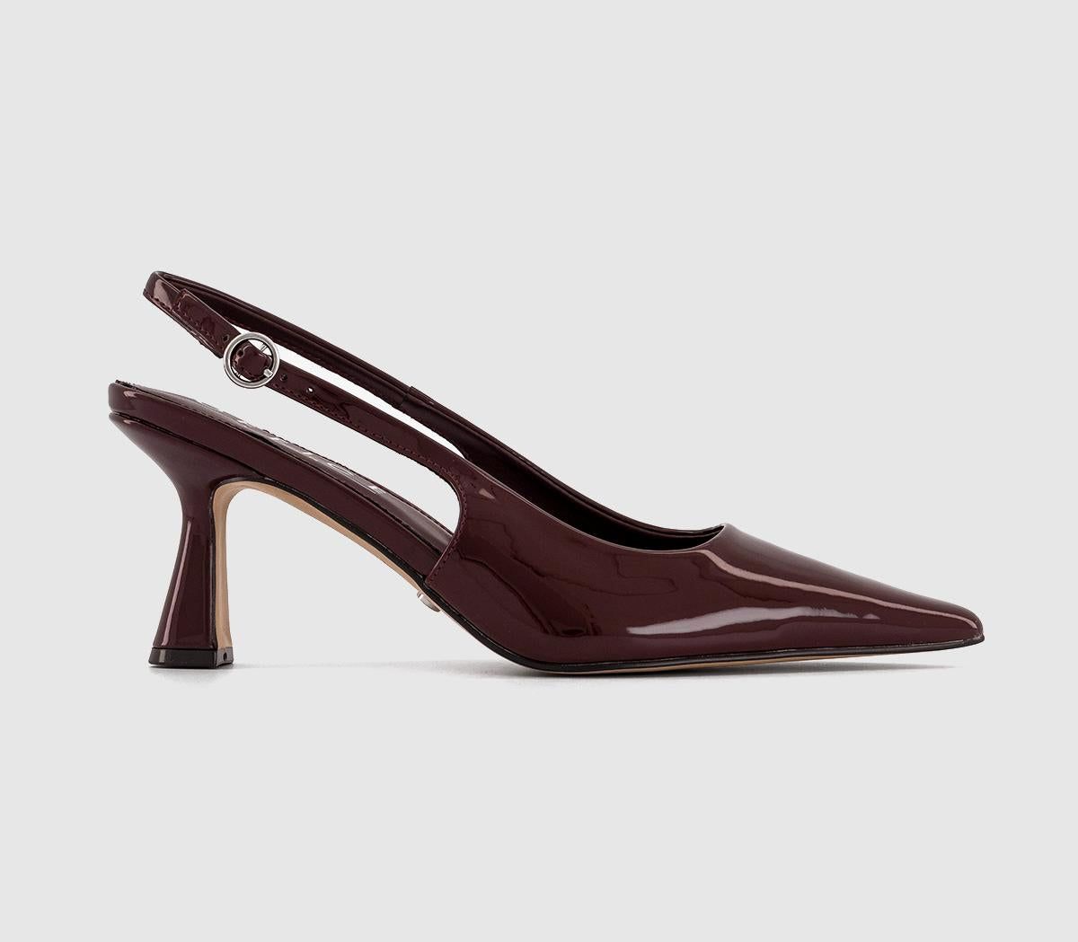 Womens OFFICE Hettie Slingback Court Heels Berry Patent