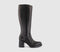 Womens OFFICE Krimson Platform Knee Boots Black