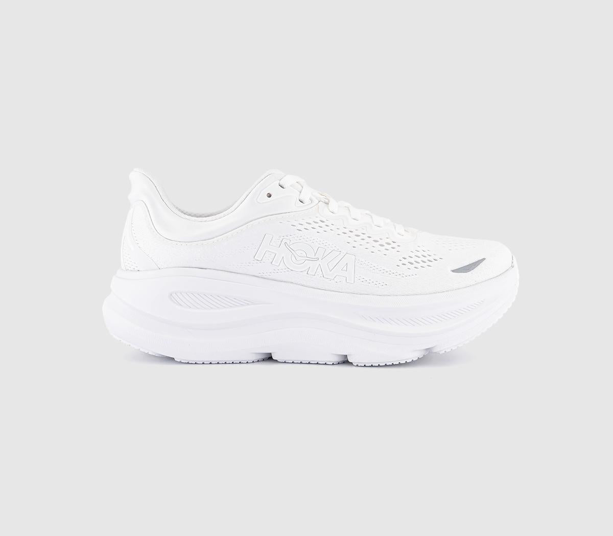 Womens Hoka Bondi 9 Trainers White White F Uk Size 4
